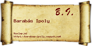 Barabás Ipoly névjegykártya